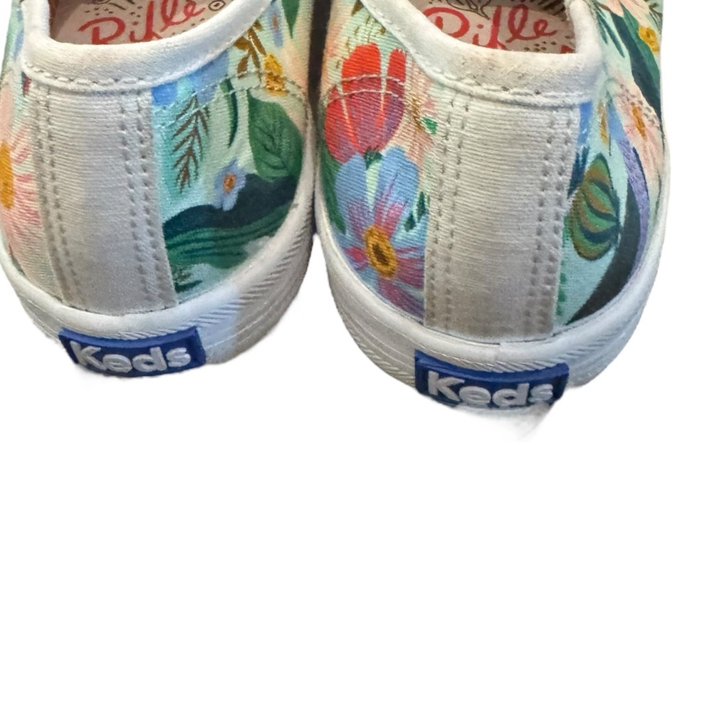 Rifle Paper Co. Floral Canvas Low-Top Sneakers in White, Green, Pink, Blue - Picture 5 of 7